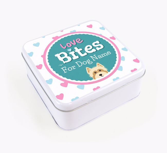 Personalised 'Love bites' Square Tin for your {breedFullName}